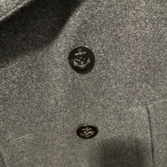 Burberry Brit Eckford Double Breasted Wool Peacoat Gray Large 42R, Free Ship - Picture 3 of 8